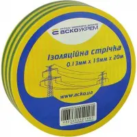 Изоляционная лента Аско-Укрем 0,13x19мм/20м желто-зеленая (A0150020009)