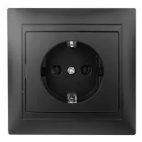 Розетка Elcor Emily 9215 (211649) із заземленням (чорна) Розетка Elcor Emily 9215 (211649) із заземленням (чорна)
