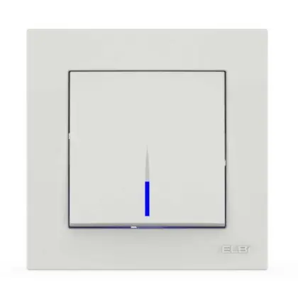 Выключатель EL-BI VEGA белый мат 1-кл с подсветкой ( 510-016200-201 )
