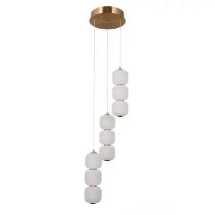 Підвісний світильник, люстра Italux PND-34362-9-HBR-OPAL Ganti LED 9x20W 3000K 2170Lm IP20 золотий
