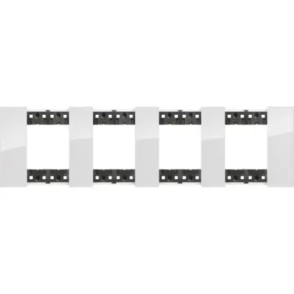 Рамка немецкого стандарта на 4 поста (2+2+2+2 модуля) Bticino Living Now KA4802M4DW лед Рамка немецкого стандарта на 4 поста (2+2+2+2 модуля) Bticino Living Now KA4802M4DW лед