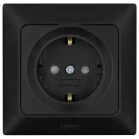 Розетка NE-AD ARAS 93-124-08-E з з/к та шторками чорна