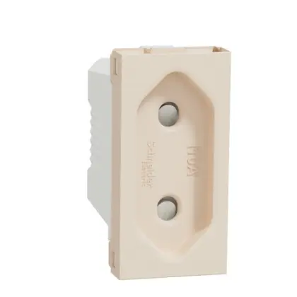 Розетка Schneider Electric Unica New NU303144 со шторками винтовой зажим 1м бежевая Розетка Schneider Electric Unica New NU303144 со шторками винтовой зажим 1м бежевая