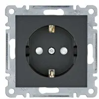 Розетка Hager WL1063 Lumina 16А/230В с з/к с защитой контактов (черная)