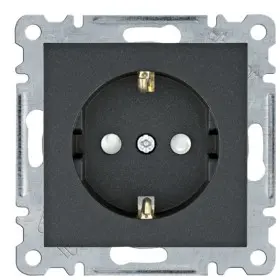 Розетка Hager WL1063 Lumina 16А/230В із з/к із захистом контактів (чорна)