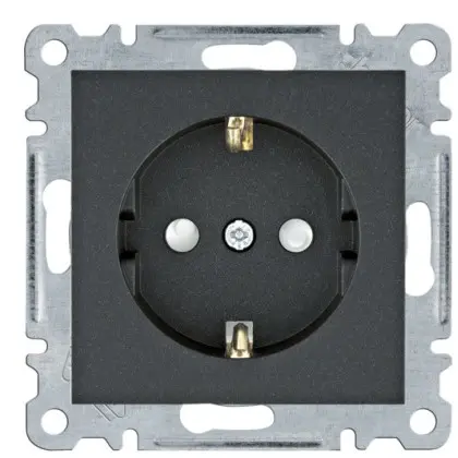 Розетка Hager WL1063 Lumina 16А/230В с з/к с защитой контактов (черная) Розетка Hager WL1063 Lumina 16А/230В с з/к с защитой контактов (черная)