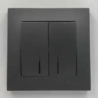 Вимикач EL-BI VEGA антрацит матовий 2-кл з підсвіткою ( 510-016700-203 ) Вимикач EL-BI VEGA антрацит матовий 2-кл з підсвіткою ( 510-016700-203 )