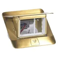 Лючок с выдвижным блоком розеток Legrand 54015 3М (латунь)