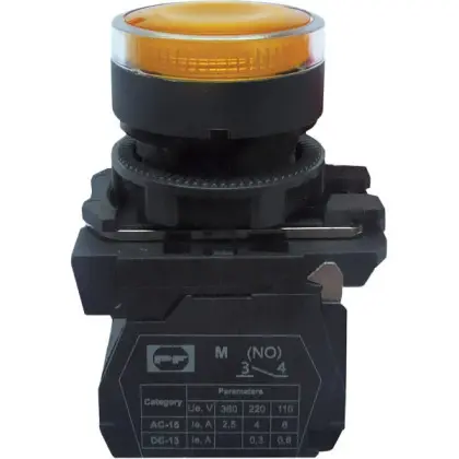 Кнопка Promfactor FP5-AW3561230 1NO желтая (FP5-AW3561230) Кнопка Promfactor FP5-AW3561230 1NO желтая (FP5-AW3561230)
