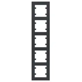 Вертикальная пятиместная рамка Hager WL5653 Lumina-Intense 5X (черная)