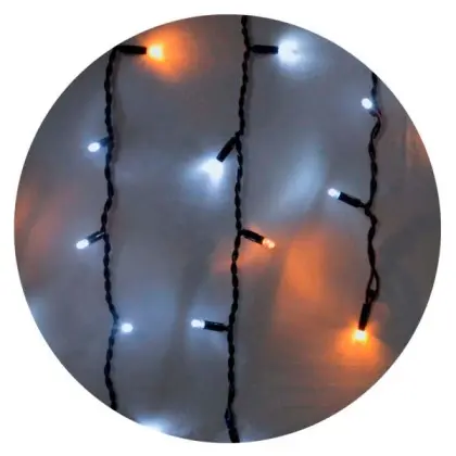 Уличная LED гирлянда Delux EN ICICLE 75LED (90015182) 2x0,7м 18 мигающих желтых диодов IP44 черный шнур