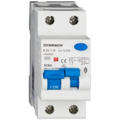 АВДТ Schrack AK668625 6кА 25А 30мА 1P+N х-ка B Тип A АВДТ Schrack AK668625 6кА 25А 30мА 1P+N х-ка B Тип A