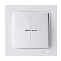 Вимикач Nilson Thor білий 2кл з підсвіткою ( 27111004 )