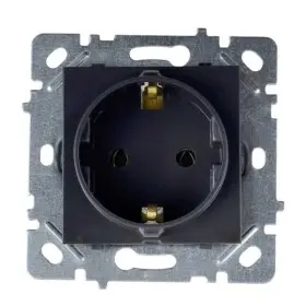 Розетка Nilson Selene антрацит 1-на з заземленням без рамки ( 23360417 )