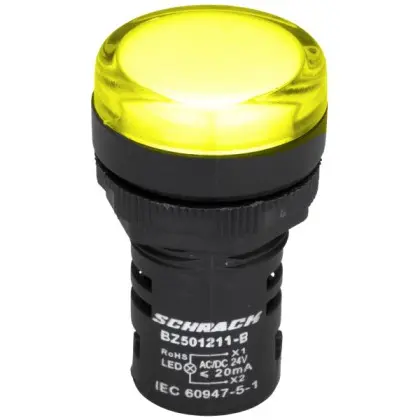 Желтый LED индикатор Schrack BZ501211B 24В AC/DC