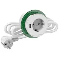 Розетковий блок Schneider Electric INS44004 (2К+З)+USB тип А (білий), що вбудовується в стіл.