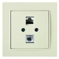 Розетка Nilson Thor кремовая компьютерная 2-я CAT5e RJ45 ( 27121046 )
