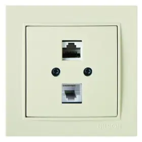 Розетка Nilson Thor кремовая компьютерная 2-я CAT5e RJ45 ( 27121046 )