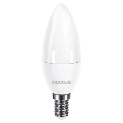 Світлодіодна лампа свічка Maxus C37 5Вт 3000K 220В E14 (1-LED-731) Світлодіодна лампа свічка Maxus C37 5Вт 3000K 220В E14 (1-LED-731)