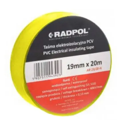 ПВХ изолента Radpol AR 19/20 желтая 20м