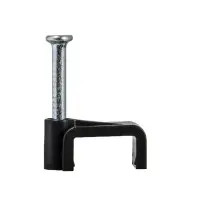 Кабельная скоба Аско-Укрем 4мм плоска черная 100шт (A0150030027)