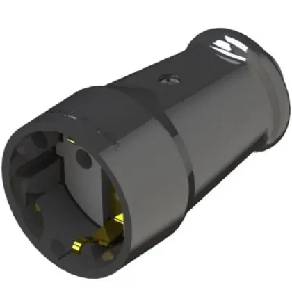 Штепсельне гніздо NE-AD 1008-S з з/к 16А чорне Штепсельне гніздо NE-AD 1008-S з з/к 16А чорне