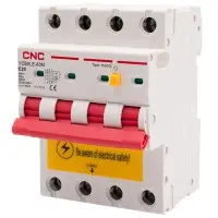 Дифференциальный выключатель CNC YCB9LE-80M C20А 3Р+N 6кА 30мА (Б00044022)