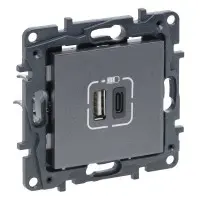 USB розетка Legrand Niloe Step А+C 12Вт+15Вт 5В сталь (863440) USB розетка Legrand Niloe Step А+C 12Вт+15Вт 5В сталь (863440)