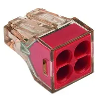 Клема WAGO на 4 дроти 4mm2 773-604 червона Клема WAGO на 4 дроти 4mm2 773-604 червона