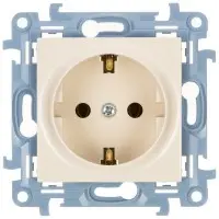 Розетка із заземлюючим контактом Simon 10 кремова