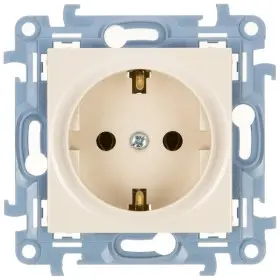Розетка із заземлюючим контактом Simon 10 кремова