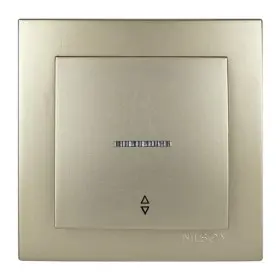 Вимикач Nilson Touran золото 1кл прохідний з підсвіткою ( 24151008 )