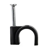 Кабельная скоба Аско-Укрем 10мм кругла черная 100шт (A0150030040)