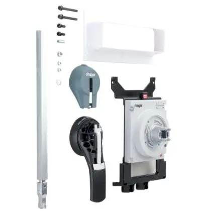 Поворотная удлиненная ручка Hager HXD031H с возможностью блокировки h400-h630 IP55 Поворотная удлиненная ручка Hager HXD031H с возможностью блокировки h400-h630 IP55