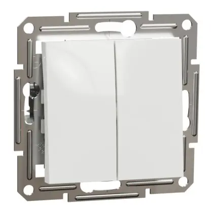Выключатель двухклавишный Schneider Electric Asfora без рамки белый (EPH0370121) Выключатель двухклавишный Schneider Electric Asfora без рамки белый (EPH0370121)