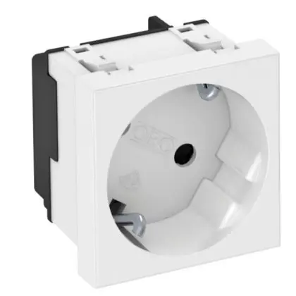 Розетка OBO Bettermann modul 45 с заземлением и шторками 250В 16A 33˚ белая (6120073) Розетка OBO Bettermann modul 45 с заземлением и шторками 250В 16A 33˚ белая (6120073)