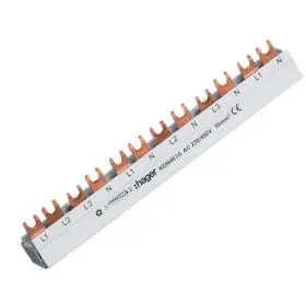 Шина сполучна Hager KDN463A 4P типу FORK (вилка) на 12 модулів 10мм² 63A