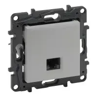 Механізм розетки комп'ютерної RJ-45 UTP Cat.5e Legrand Niloe Step алюміній Механізм розетки комп'ютерної RJ-45 UTP Cat.5e Legrand Niloe Step алюміній