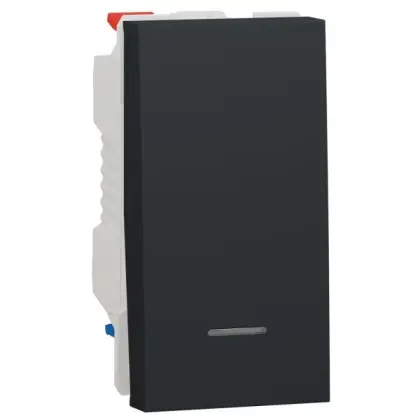Одноклавишный переключатель Schneider Electric NU310354S с нейтралью 10А 1М (антрацит)