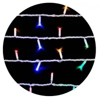 Уличная разноцветная LED гирлянда Delux EN STRING 200LED (90012981) 20м (2х10м) 40 мигающих диодов IP44 белый шнур