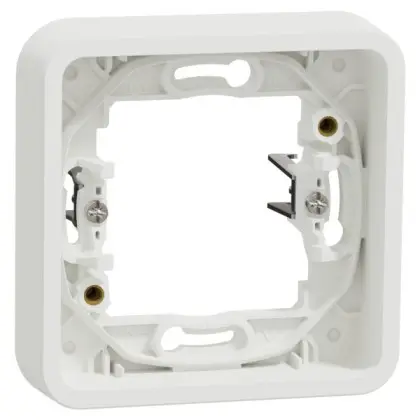 Одномісна рамка Schneider Electric MUR39108 із затискачами IP55 (біла) Одномісна рамка Schneider Electric MUR39108 із затискачами IP55 (біла)