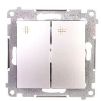 Подвійний перехресний вимикач Kontakt Simon Simon 54 Premium DW7/2.01/43 (срібло) Подвійний перехресний вимикач Kontakt Simon Simon 54 Premium DW7/2.01/43 (срібло)