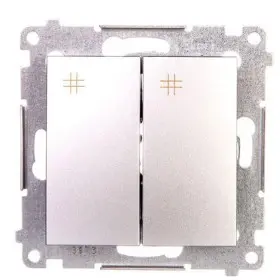 Подвійний перехресний вимикач Kontakt Simon Simon 54 Premium DW7/2.01/43 (срібло)