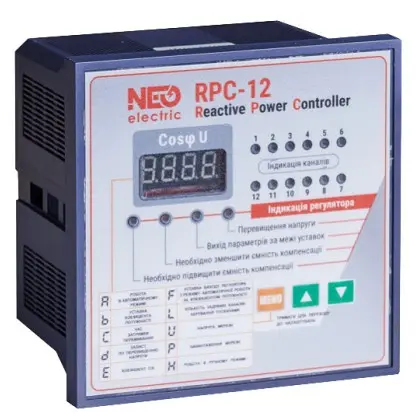 Регулятор реактивной мощности NEO RPC-12 control loop 6 ступеней 220В Регулятор реактивной мощности NEO RPC-12 control loop 6 ступеней 220В
