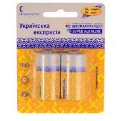 Батарейка щелочная Аско-Укрем C.LR14.BL2 (блистер 2шт)