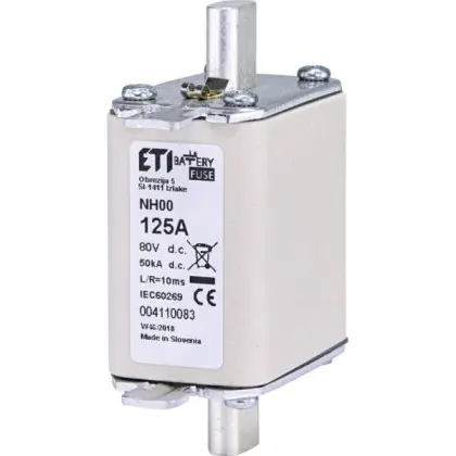 Предохранитель ETI NH-00 Battery 125A 80В DC (4110083)