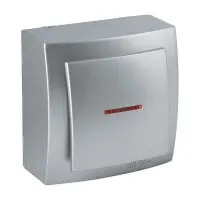 Вимикач Nilson Themis срібло 1кл з підсвіткою ( 26131002 )