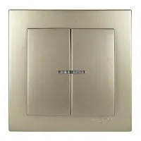 Вимикач Nilson Touran золото 2кл з підсвіткою ( 24151004 )