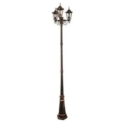 Уличный светильник Goldlux 313430 Liguria E27 3x20W IP43 патина