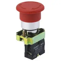 Кнопка грибок Chint Ø40мм с фиксацией NP2-BS442 без подсветки красная 1NC IP40 (574012)